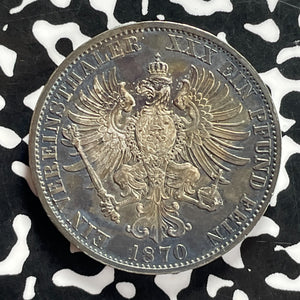 1870-A Germany Prussia 1 Thaler Lot#JM9903 Large Silver! Nice!