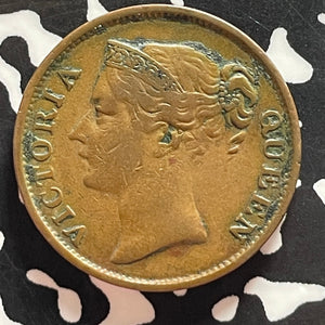 1845 Straits Settlements 1/2 Cent Half Cent Lot#T4760