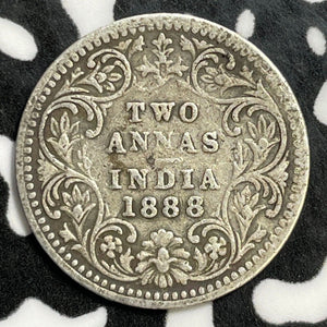 1888 India 2 Annas Lot#E5994 Silver!