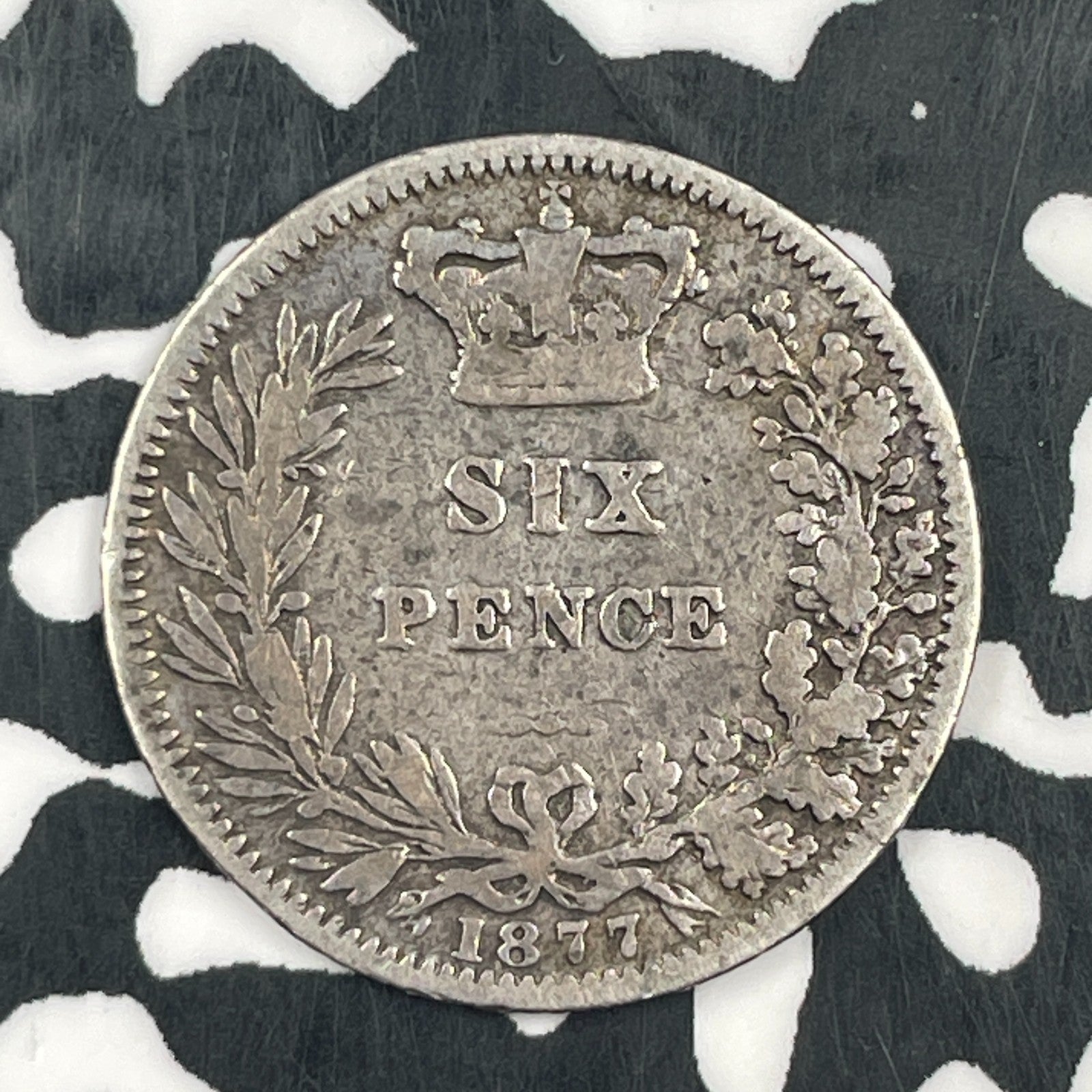 1877 Great Britain 6 Pence Sixpence Lot#F5597 Silver!