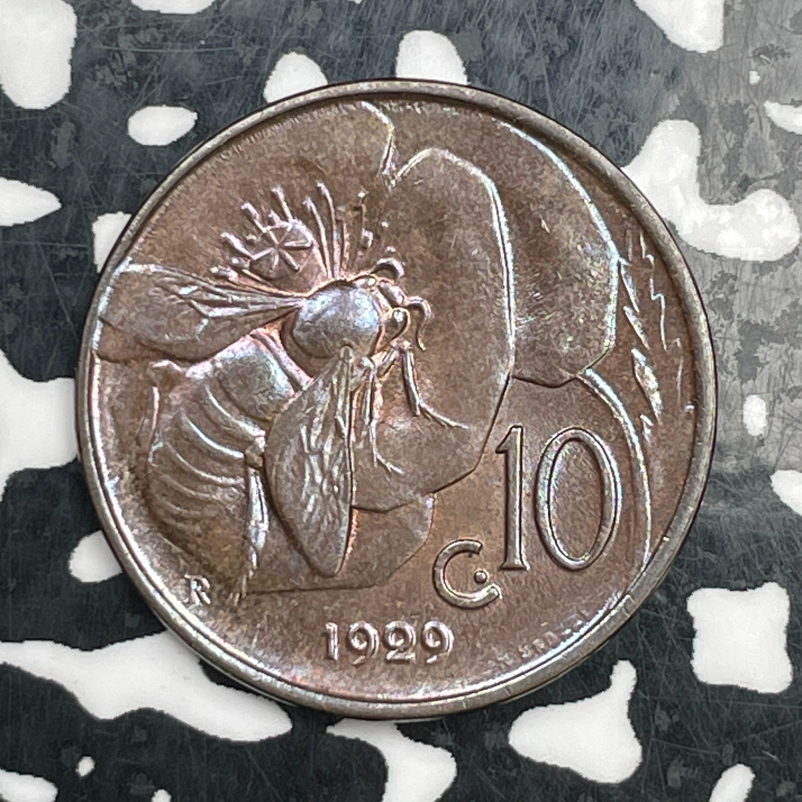 1929-R Italy 10 Centesimi Lot#N2626 High Grade! Beautiful!