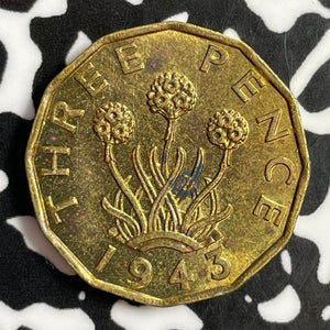 1943 Great Britain 3 Pence Threepence Lot#E1891 Nice!