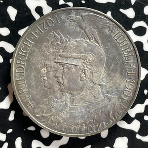 1901 Germany Prussia 5 Mark Lot#JM9827 Silver! High Grade! Beautiful Toning!