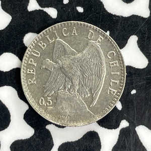 1904 Chile 5 Centavos Lot#C1159 Silver! High Grade! Beautiful!