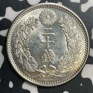 (1899) Japan 20 Sen Lot#E9749 Silver! High Grade! Beautiful!