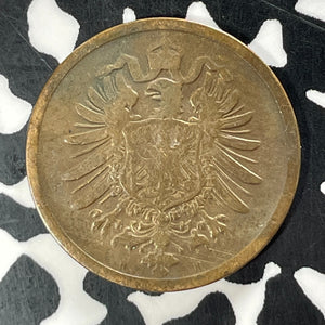 1876-H Germany 2 Pfennig Lot#T4224 Better Date