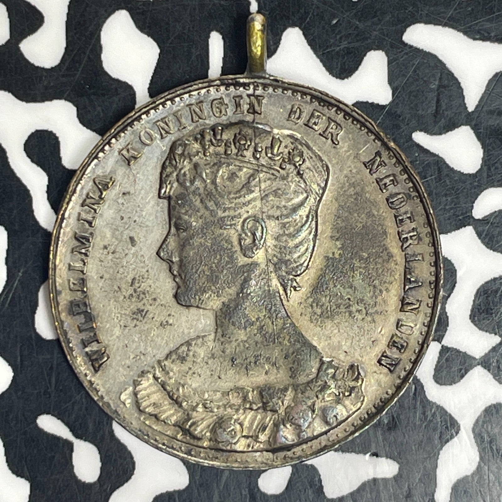 1898 Netherlands Inauguration & Coronation Queen Wilhelmina I Lot#C5251 25mm