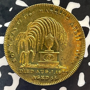 1821 Great Britain Queen Consort Caroline Death Medalet Lot#T3041 25mm, BHM-1154