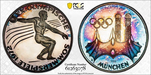 1972 West Germany Discus Olympics Medal PCGS PR67 DCAM Lot#G1093 Silver!