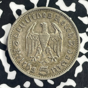 1935-A Germany 5 Mark Lot#T8615 Silver!