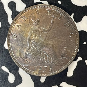 1875-H Great Britain 1 Farthing Lot#T5955 High Grade! Beautiful!