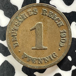 1905-G Germany 1 Pfennig Lot#T4131 Better Date
