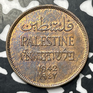 1942 Palestine 1 Mil Lot#E8657 High Grade! Beautiful!