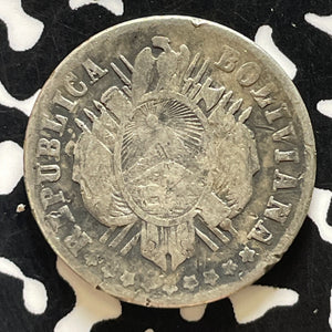 1876 Bolivia 20 Centavos Lot#T5111 Silver!