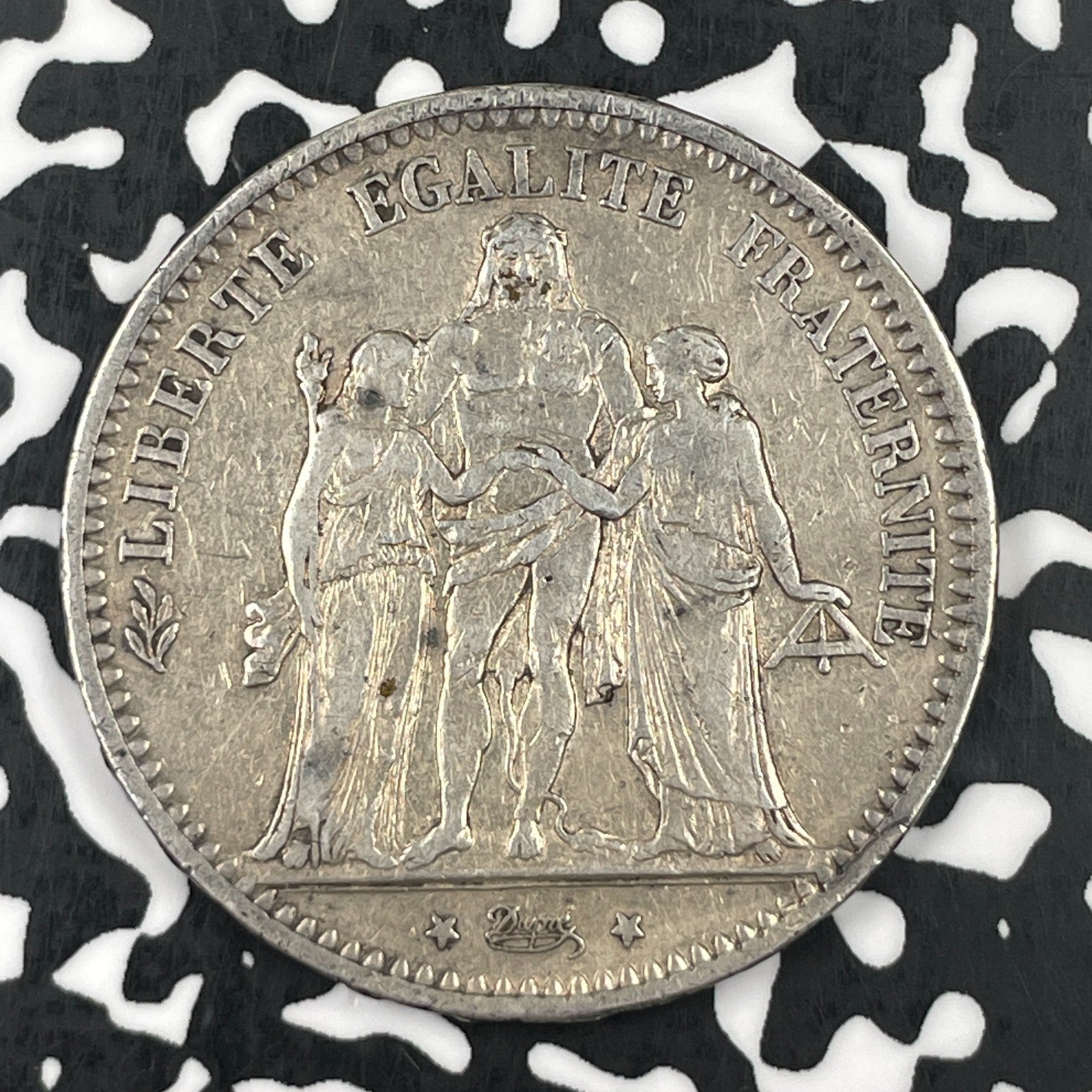 1873-A France 5 Francs Lot#JM1493 Large Silver!