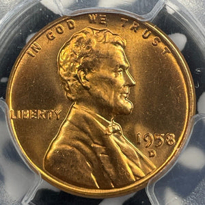 1958-D U.S. Lincoln Wheat Cent PCGS MS67RD Lot#G9543 Gem BU!