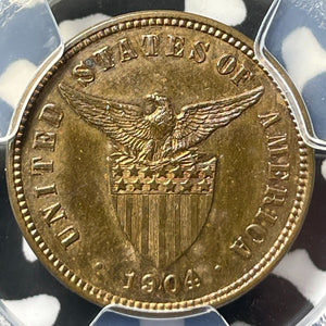 1904 U.S. Philippines 1/2 Half Centavo PCGS MS64RB Lot#G8330 Beautiful Toning!