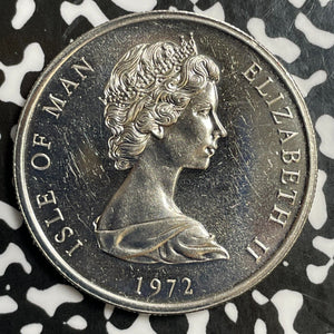 1972 Isle of Man 25 Pence Lot#E6026 High Grade! Beautiful! Silver Wedding Ann.