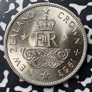 1953 New Zealand Elizabeth II Coronation 1 Crown Lot#MK275 High Grade!