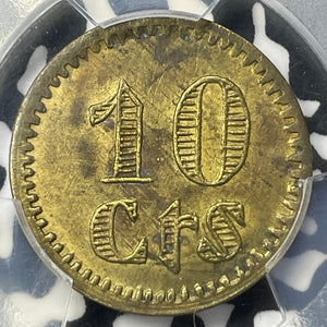 (1936) Spain Puebla de Cazalla 10 Centimos PCGS AU53 Lot#MK120