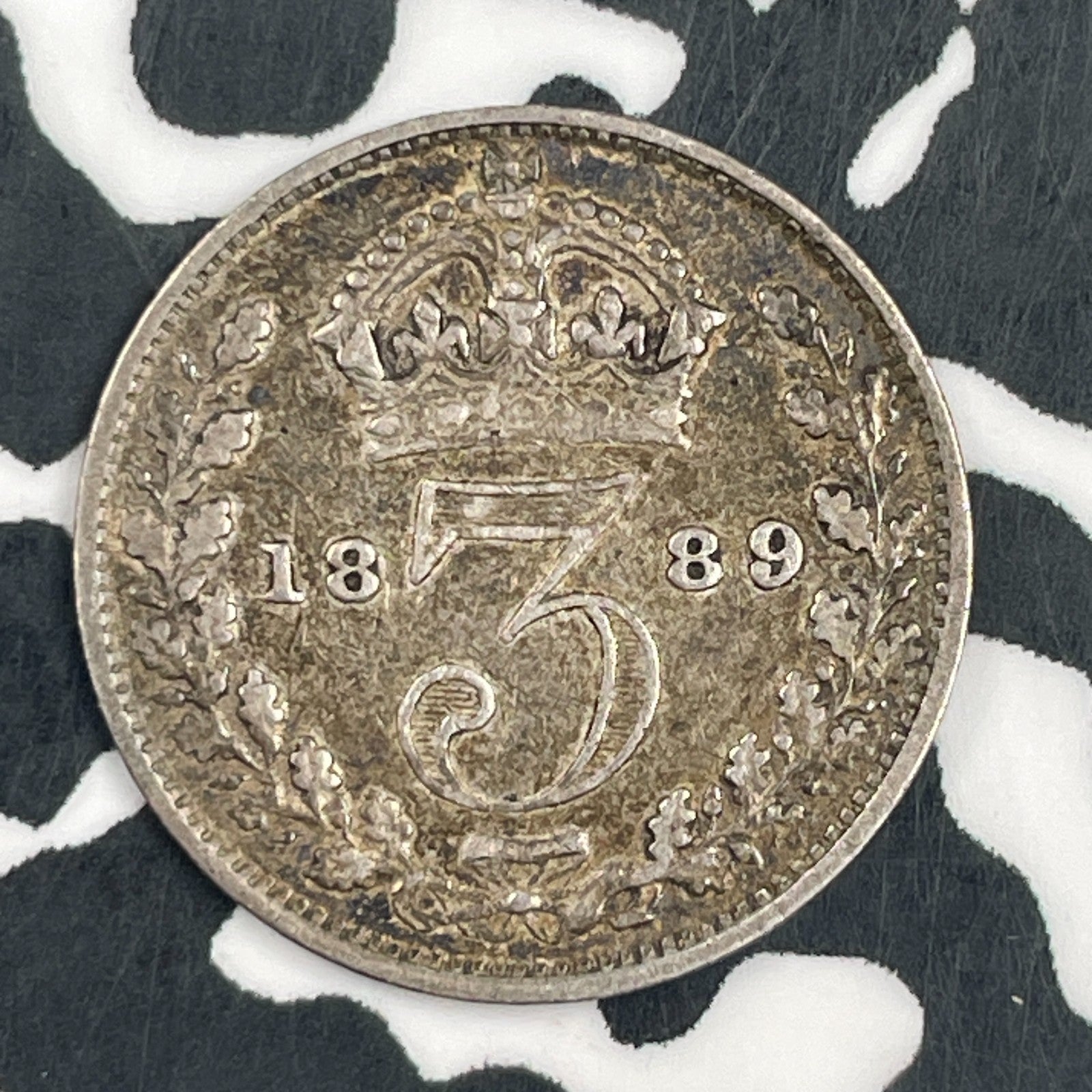 1889 Great Britain 3 Pence Threepence Lot#F5657 Silver!