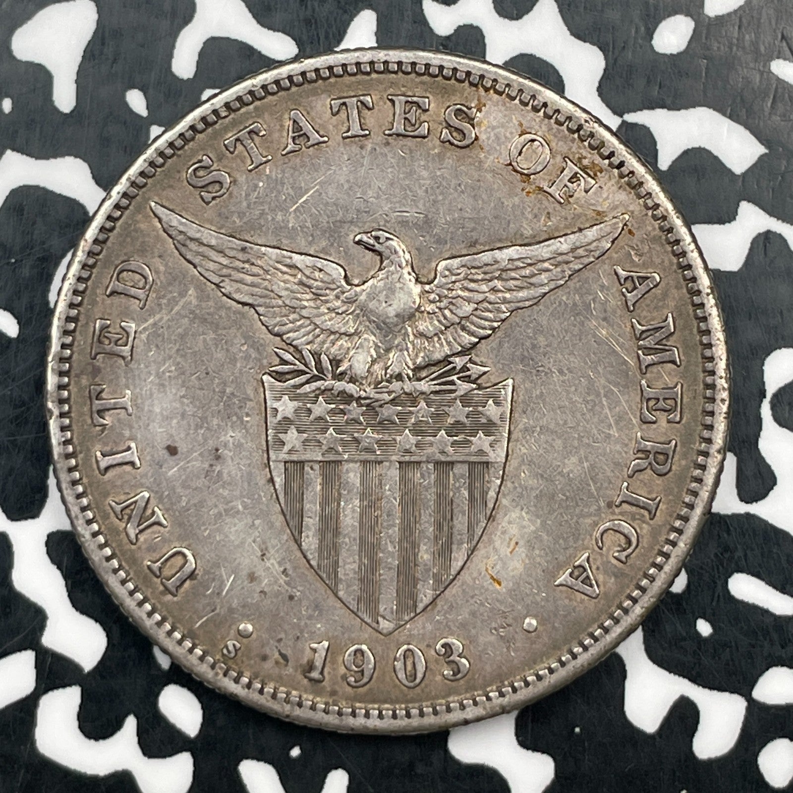 1903-S U.S. Philippines 1 Peso Lot#JM1822 Large Silver!
