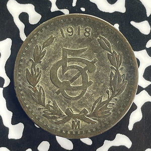 1918-Mo Mexico 5 Centavos Lot#T8621 Better Date