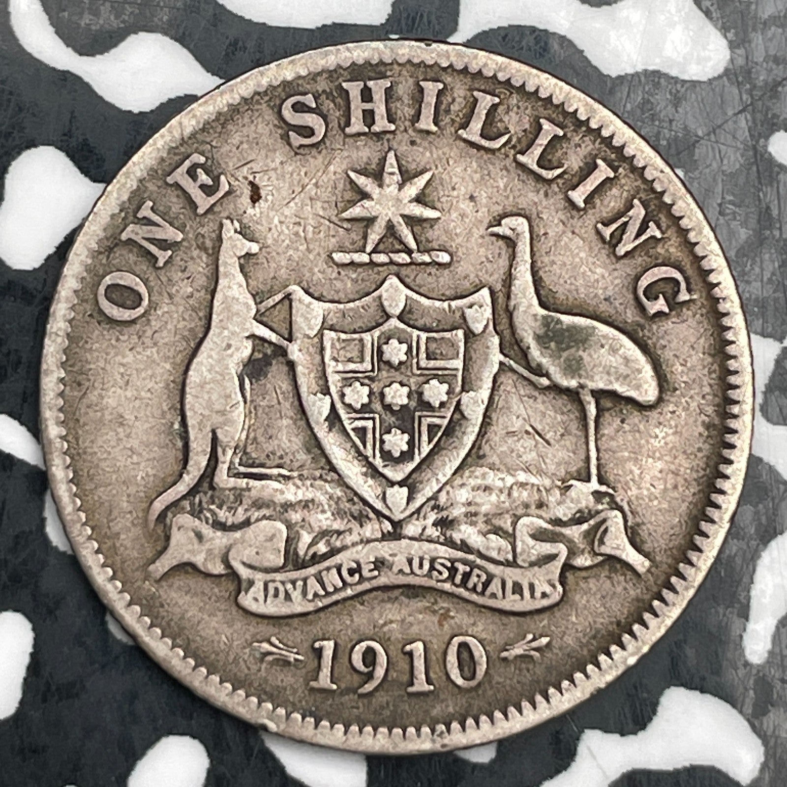 1910 Australia 1 Shilling Lot#F6547 Silver!