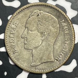 1936 Venezuela 1 Bolivar Lot#E7290 Silver!