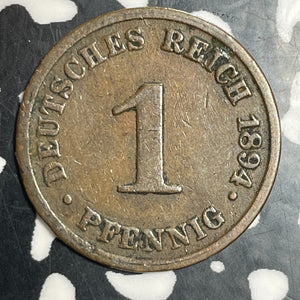 1894-J Germany 1 Pfennig Lot#T3447 Better Date
