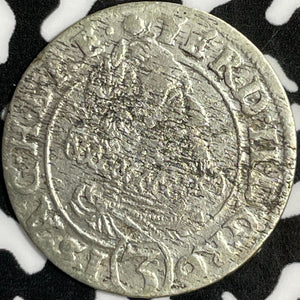 1627 Austria 3 Kreuzer Lot#D8903 Silver!