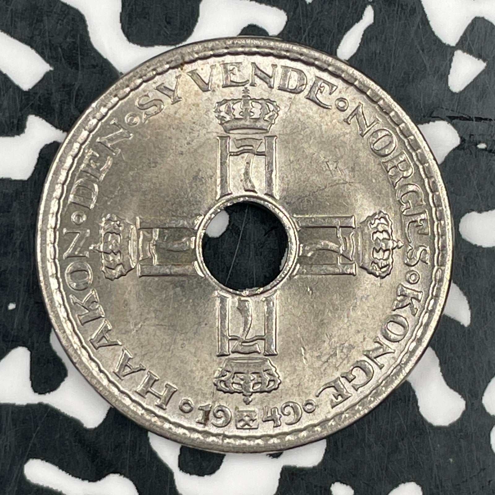 1949 Norway 1 Krone Lot#F7358 High Grade! Beautiful!