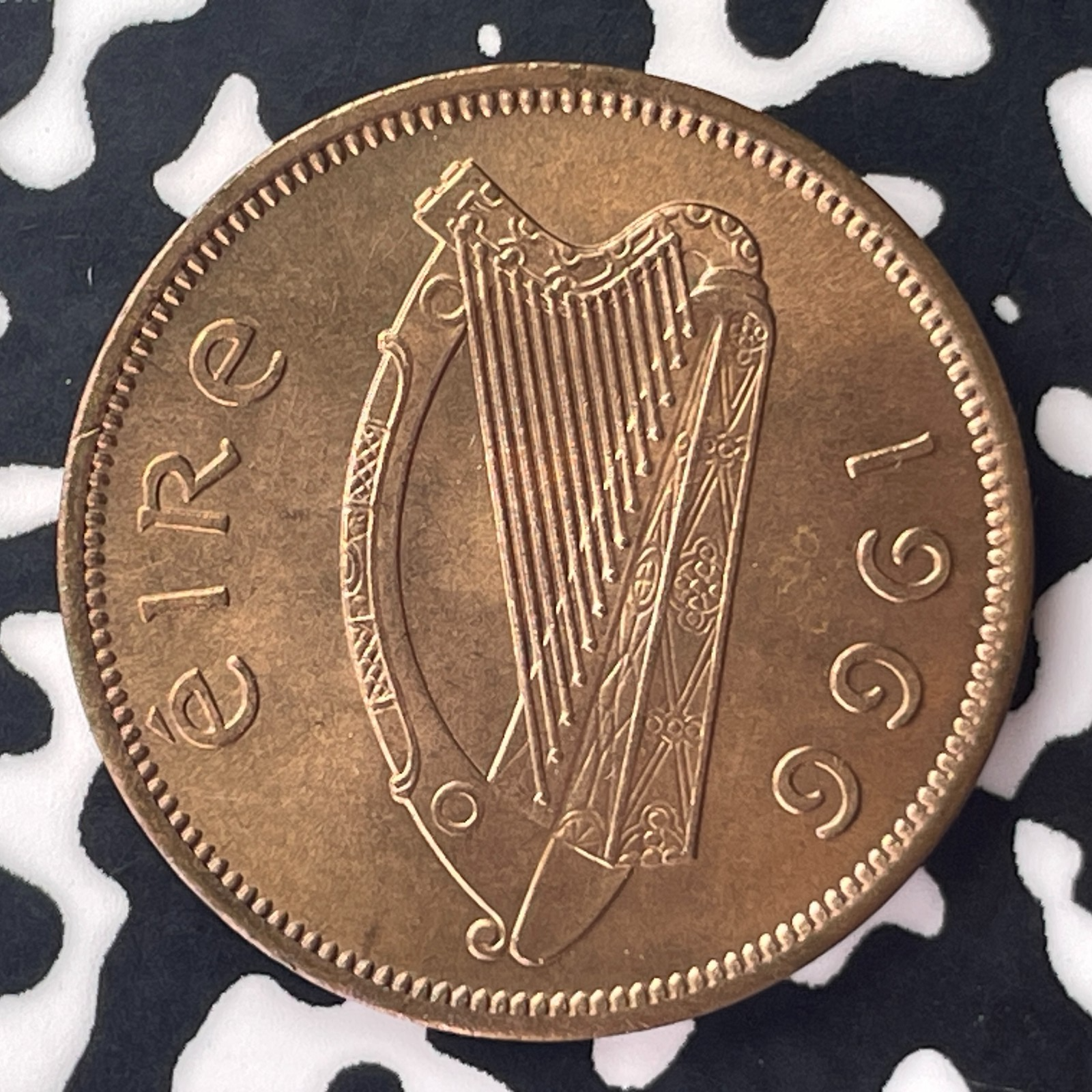 1966 Ireland 1/2 Penny Half Penny Lot#C4647 High Grade! Beautiful!