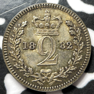 1882 Great Britain Maundy 2 Pence Lot#JM7098 Silver! High Grade! Beautiful!