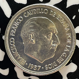 1957(62) Spain 5 Pesetas Lot#T3076 High Grade! Beautiful!