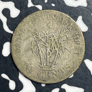 1862 Danish West Indies 10 Cents Lot#T6756 Silver!