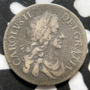 1672 Great Britain Charles II 2 Pence Twopence Lot#JM7013 Silver!