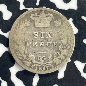 1887 Great Britain 6 Pence Sixpence Lot#T9158 Silver!
