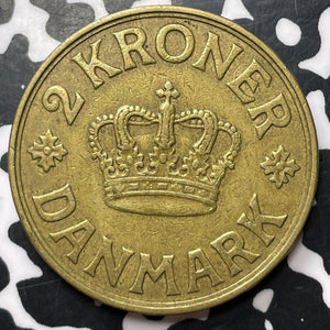 1941 Denmark 2 Kroner Lot#JM8936 Key Date!