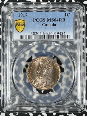 1917 Canada Large Cent PCGS MS64RB Lot#G038 Choice UNC!