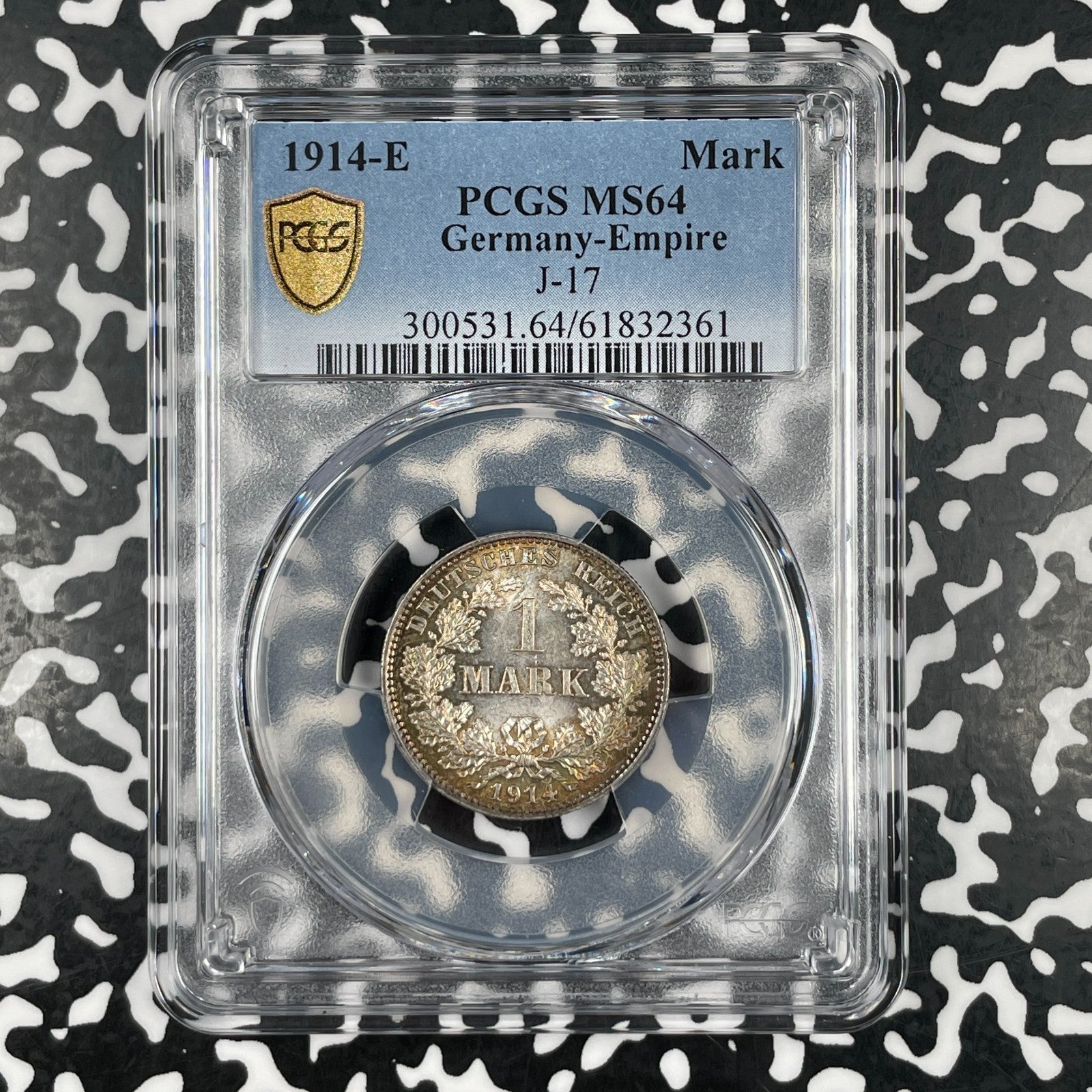 1914-E Germany 1 Mark PCGS MS64 Lot#G3468 Silver! Choice UNC! J-17