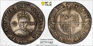 (1551-53) G.B. Edward VI 1 Shilling PCGS XF45 Lot#G943 Silver! S-2482 Tun