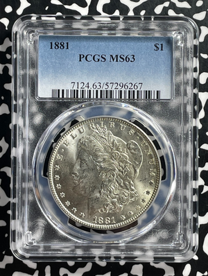 1881 U.S. $1 Morgan Dollar PCGS MS63 Lot#G579 Silver! Choice UNC!