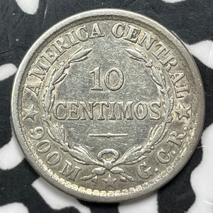 1910 Costa Rica 10 Centimos (5 Available) (1 Coin Only) Silver!