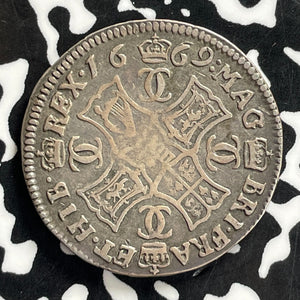 1669 Scotland Charles II 1 Merk Lot#JM0162 Silver! Scarce!
