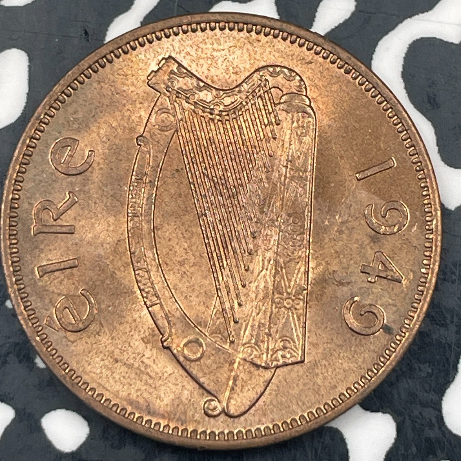 1949 Ireland 1/2 Half Penny Lot# N3747 High Grade! Beautiful!