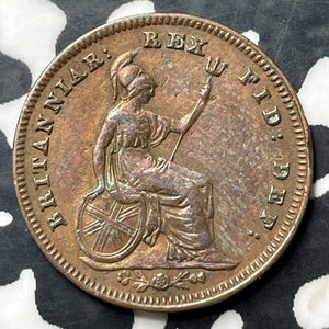 1835 Great Britain 1/3 Farthing Lot#E6738 Nice Detail, Old Cleaning