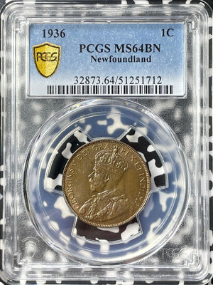 1936 Newfoundland Large Cent PCGS MS64BN Lot#G9269 Choice UNC!