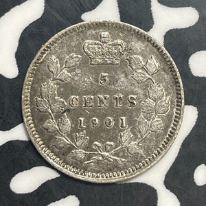 1901 Canada 5 Cents Lot#T2271 Silver! Nice!