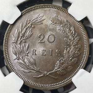 1892 Portugal 20 Reis NGC MS63BN Lot#G8983 Choice UNC!